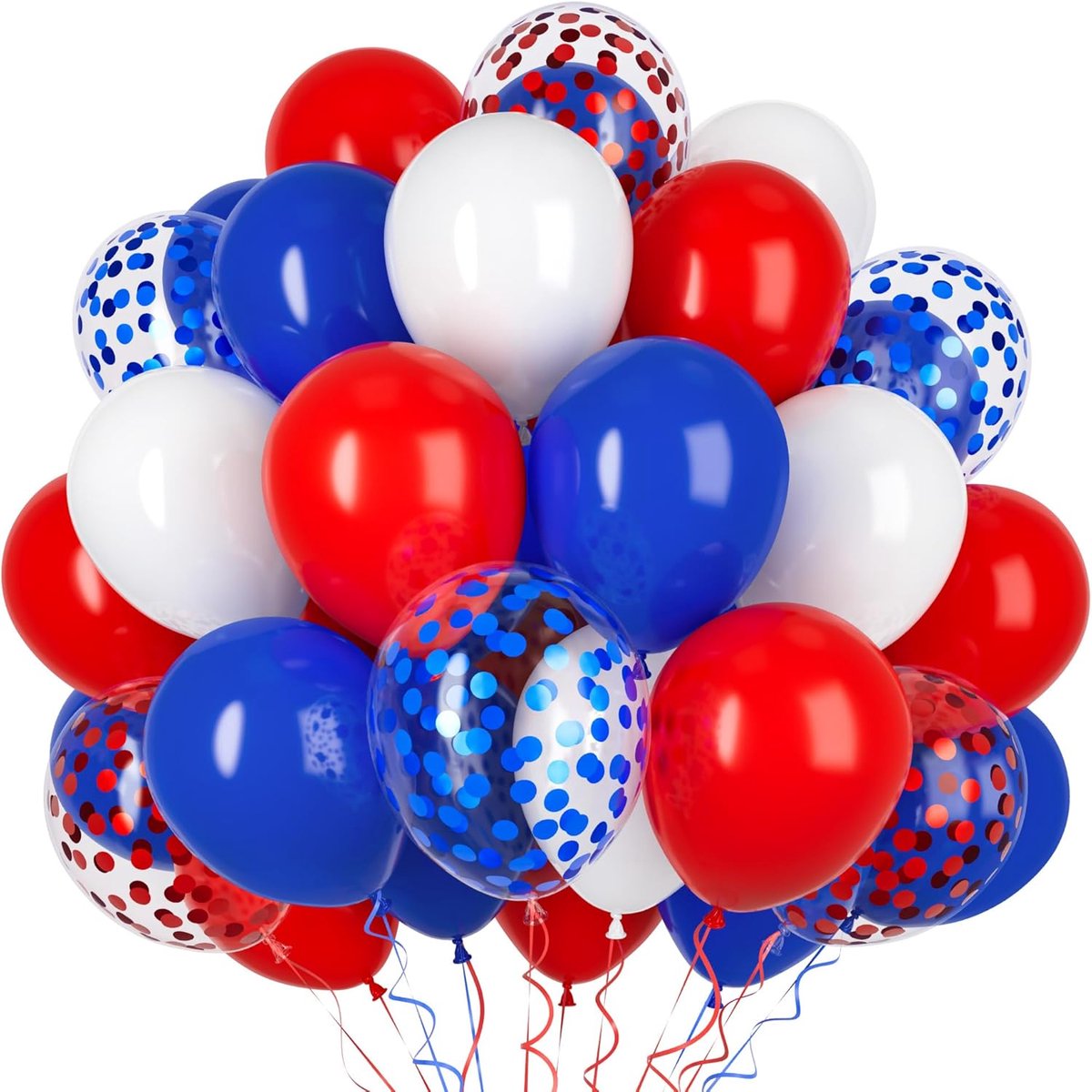 Ballonnen 50 Stuks 12 Inch Latex met Confetti voor Verjaardag Onafhankelijkheidsdag School Baseball Doop Trouwfeest Decoraties