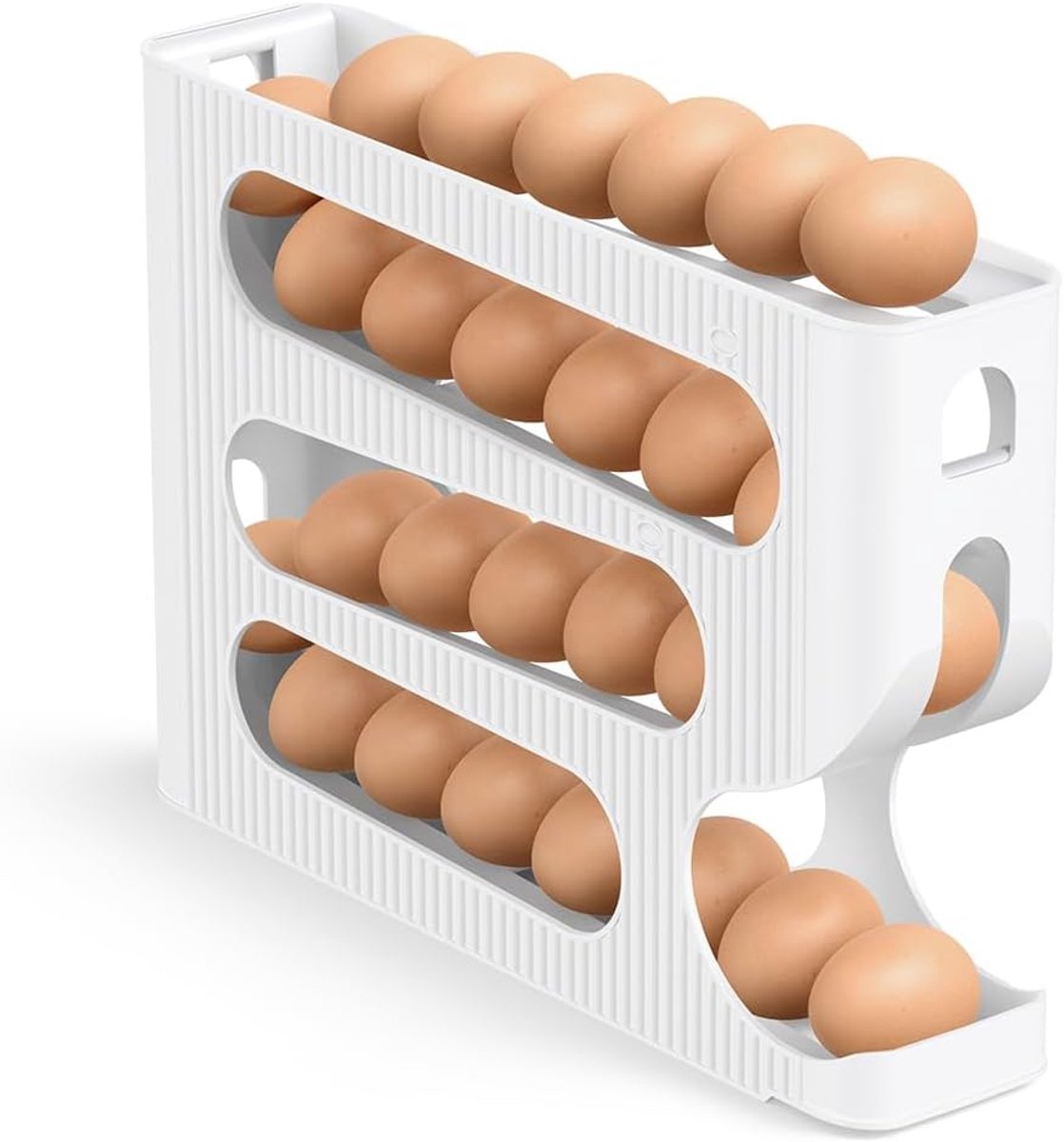 Trays, Eierhouder, Automatische Rollende Eierdispenser Voor Koelkast, Keuken - Ruimtebesparende Opberger/Organizer/Container/Lade Voor Koelkast - 1 Verpakking Voor 28 Middelgrote Eieren