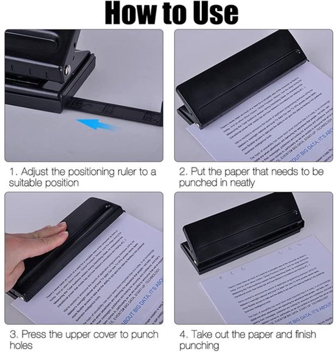 Allecto Plus - Verstelbare 6-Gaats Desktop Perforator voor