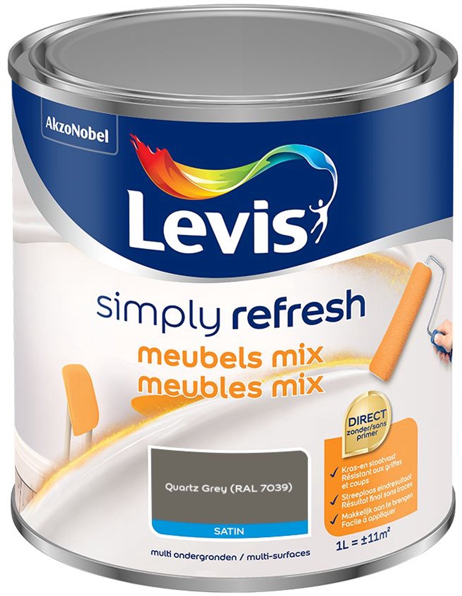 Levis - Simply Refresh Meubels Satin Mix - Quartz Grey - Mengverf - 1 L