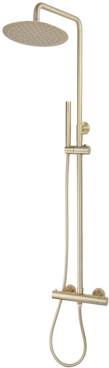 Complete thermostatische regendouche rond Sanitado Fancy in mat goud