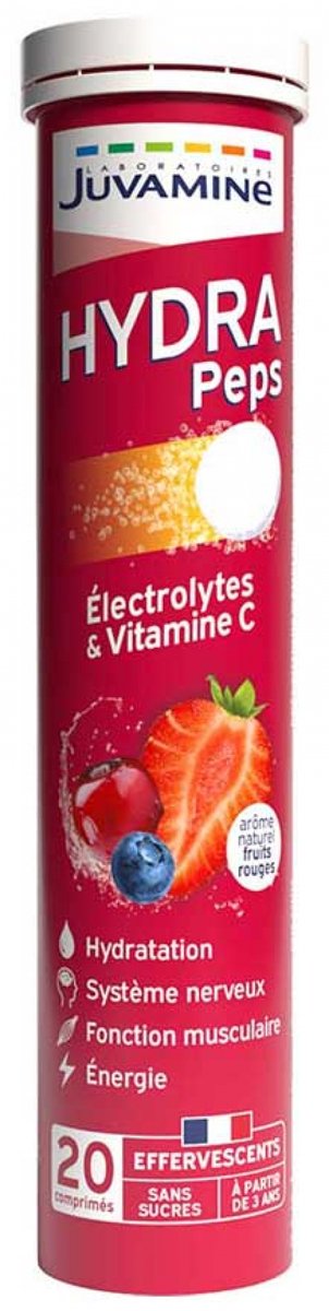 Juvamine Hydra Peps 20 bruistabletten (Aroma : Rood fruit)