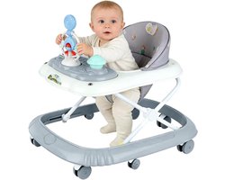 Baby Loophulp - Baby Rollator - Leren Lopen - 5 Verstelbare Hoogtes - 55 x 65 x 58 cm - Grijs