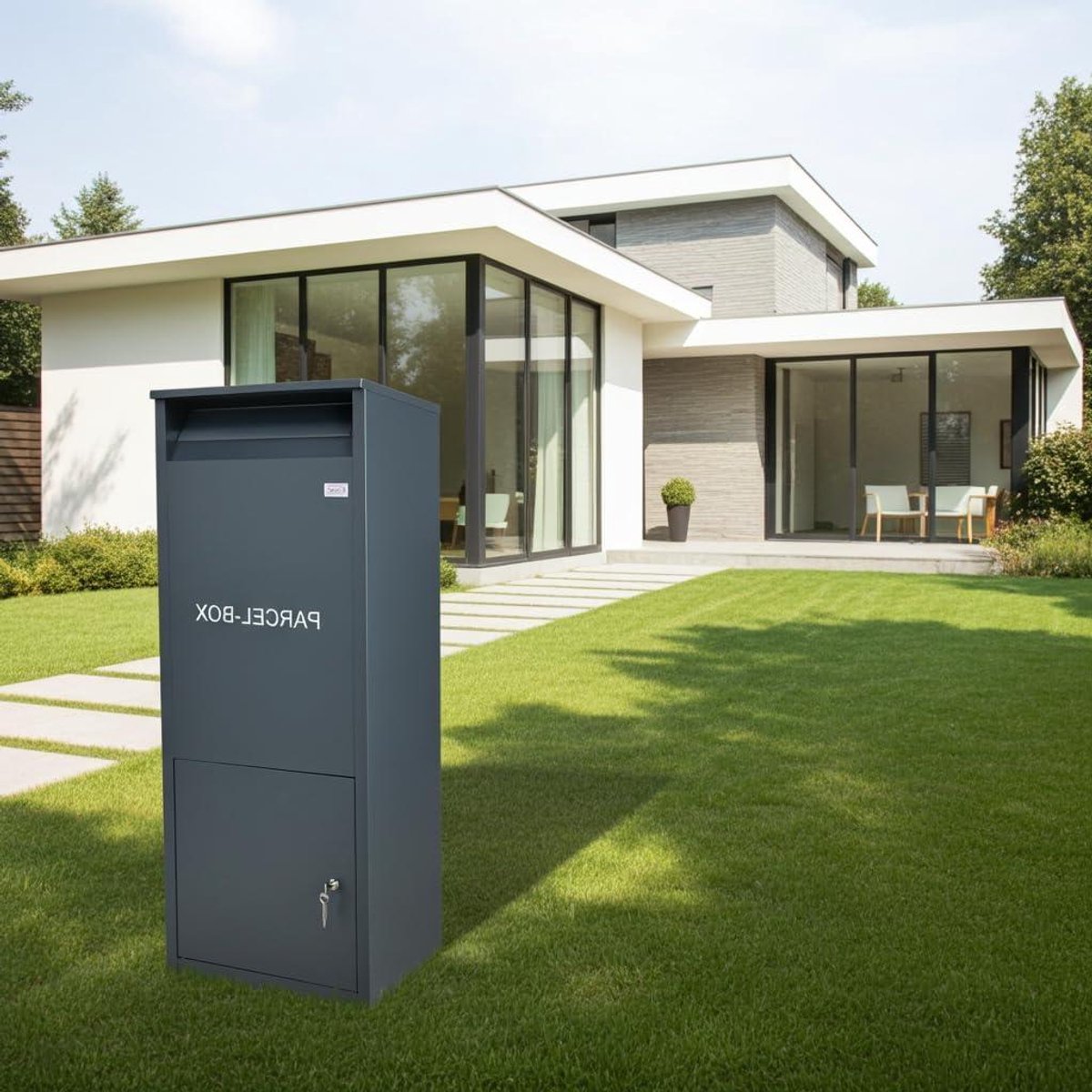 Pakketbrievenbus XXL - Pakketbox Brievenbus - Veilige Pakketontvangst - Terughaalblokkering Systeem - 45.7 x 103 x 35 cm - Antraciet