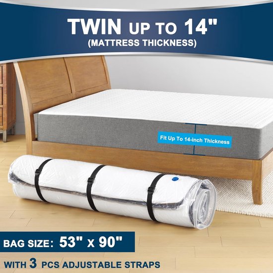 Vacuüm Matraszak - Matras Opbergzak - Matras Opslag - 80% Ruimtebesparing - Tot 14 inch dik - Rood — afbeelding 2