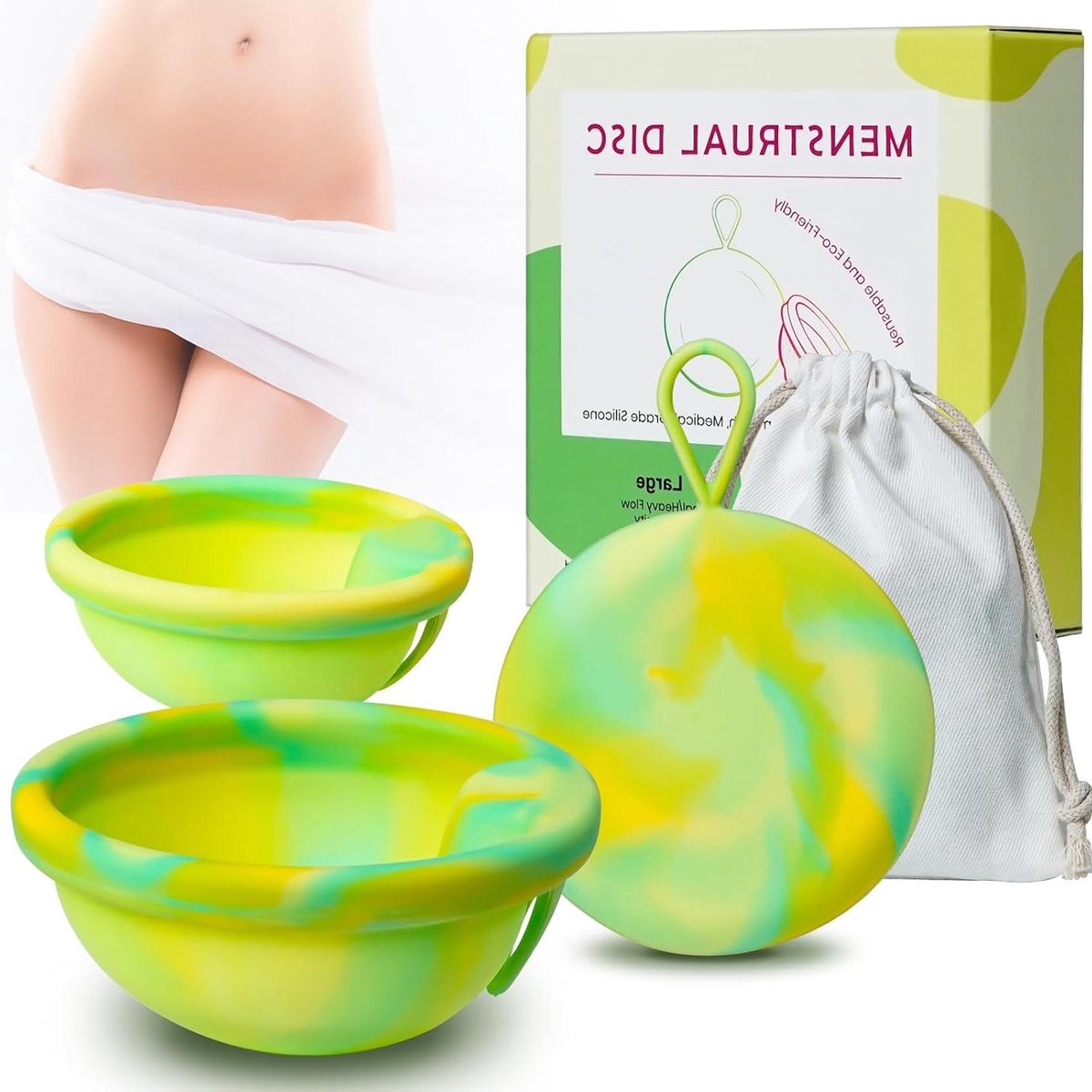 Menstruatieschijven - Periodieke schijven - Intieme hygiëne - Lekvrije bescherming - Set S + L - Niet gespecificeerd