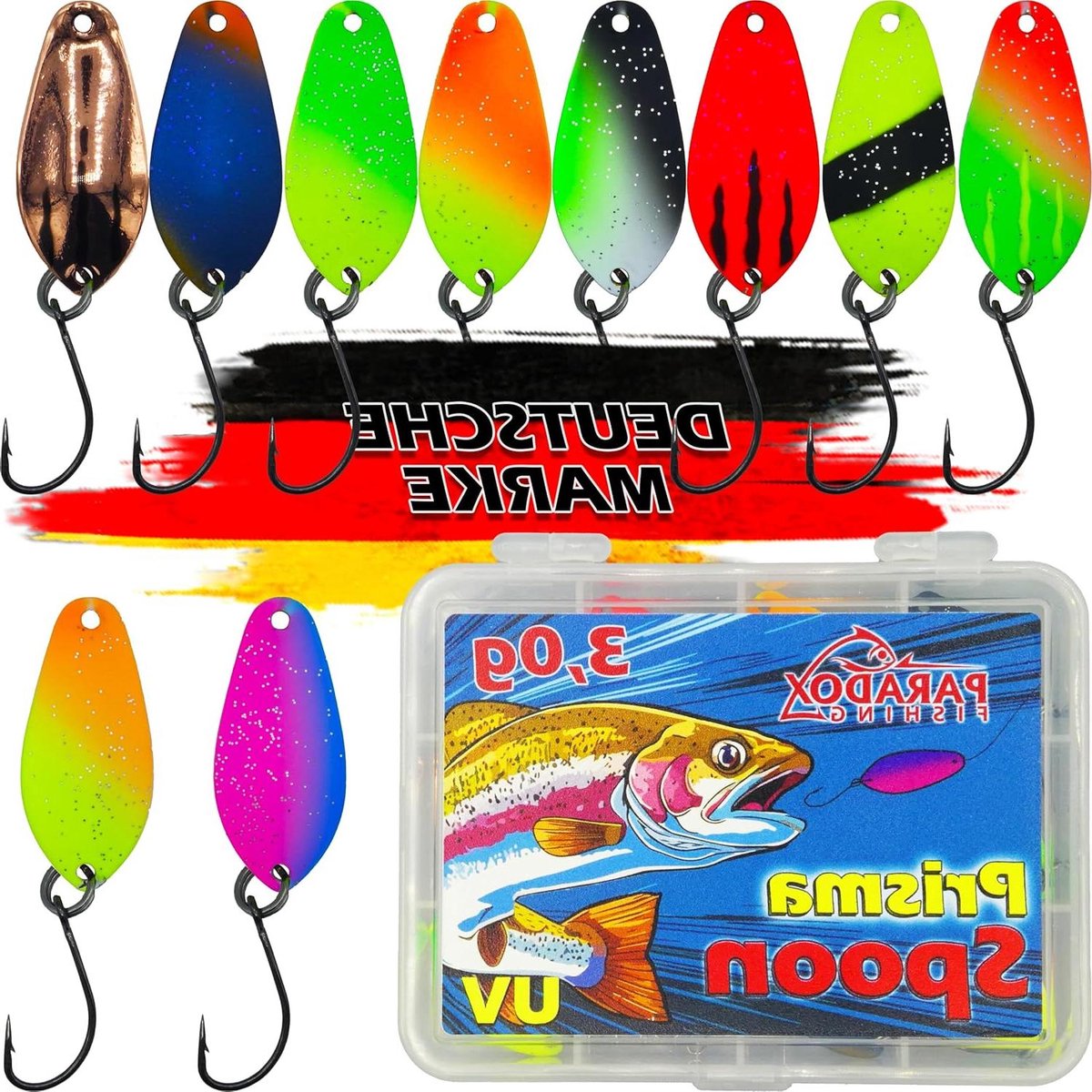 Vis Set Lepels - Forel Aas - Vissen Op Forel - 10 Kleurcombinaties - 10 Stuks 3g - Veelkleurig