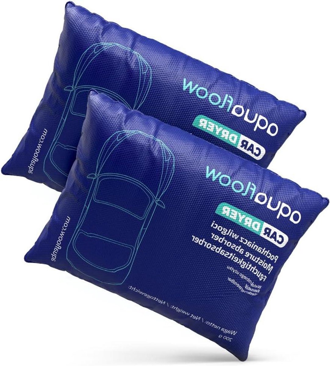 Vochtvreters Auto - Ontvochtiger Set - Voorkomt Beslagen Ramen - Herbruikbaar Silica Gel - 2 Stuks 200g - Grijs
