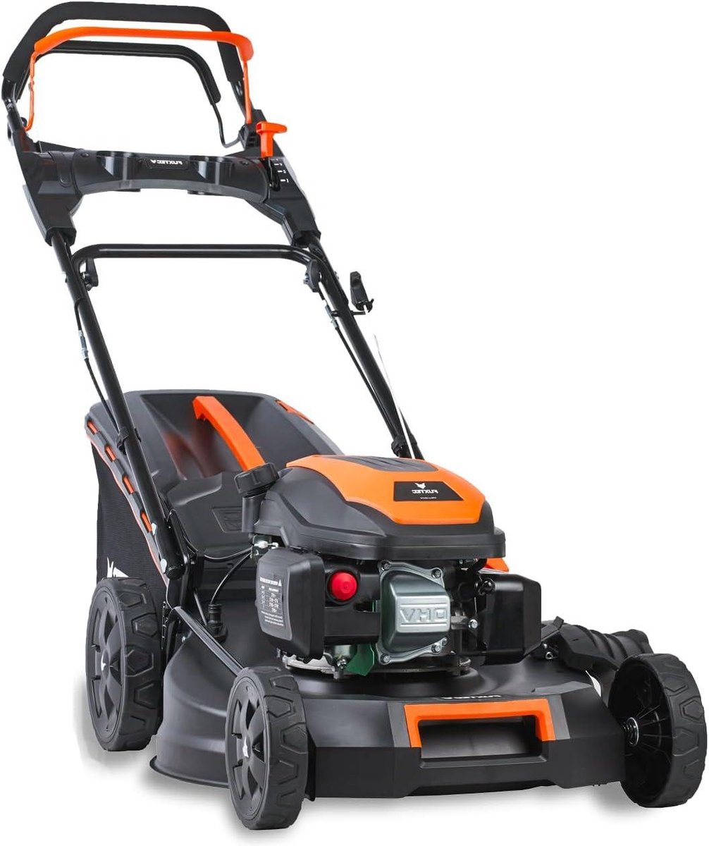 Benzine Grasmaaier - Loopmaaier Zelfrijdend - Gazon Onderhoud - Flexibele Aandrijving - 51cm Maaibreedte - Zwart