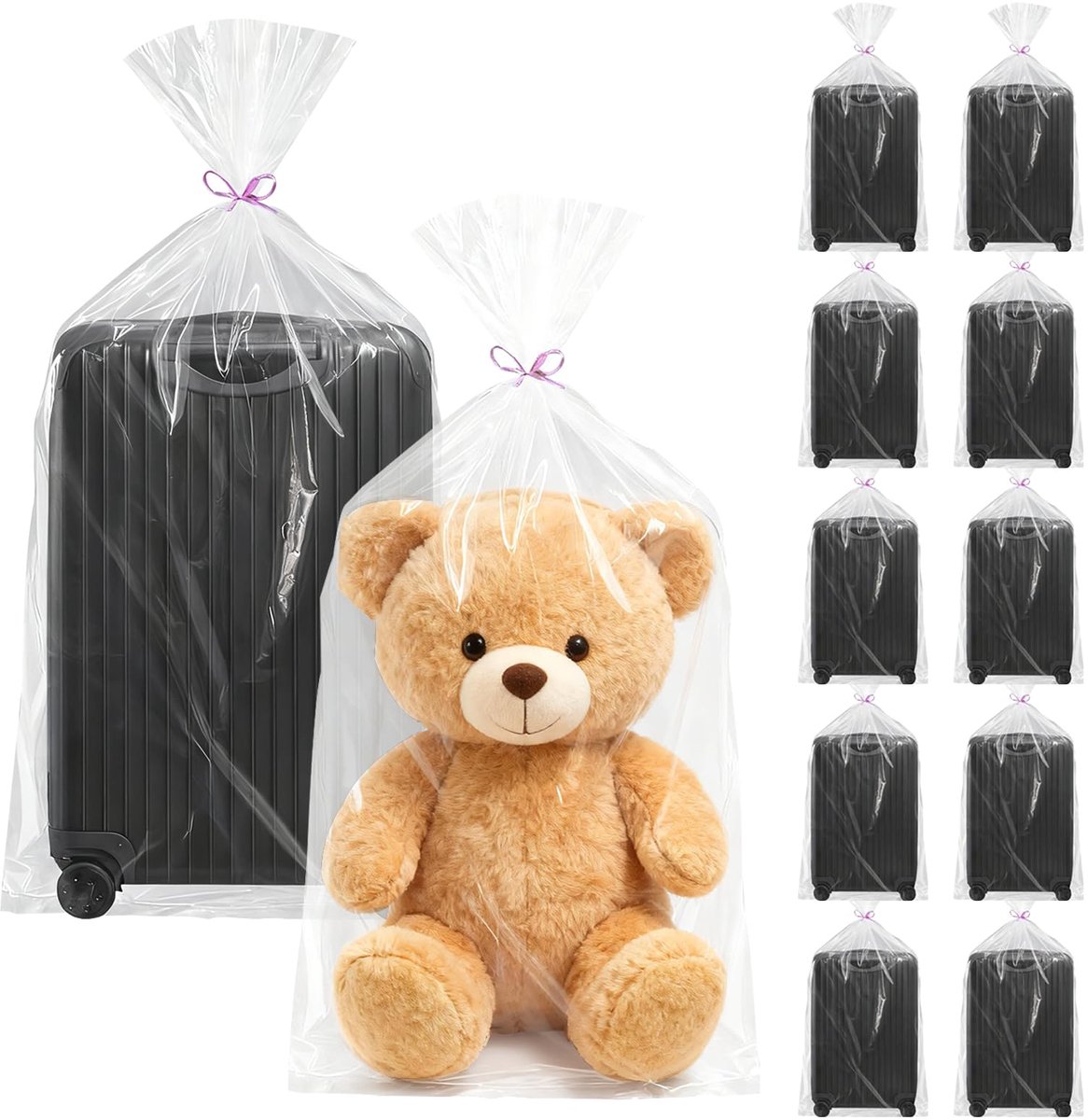 10pcs Plastic zakken groot Transparant 100x152 Doorzichtige opbergzakken Opbergtas xxl Plastic beschermhoes Koffer Transparante zakken voor dekbedden, bagage