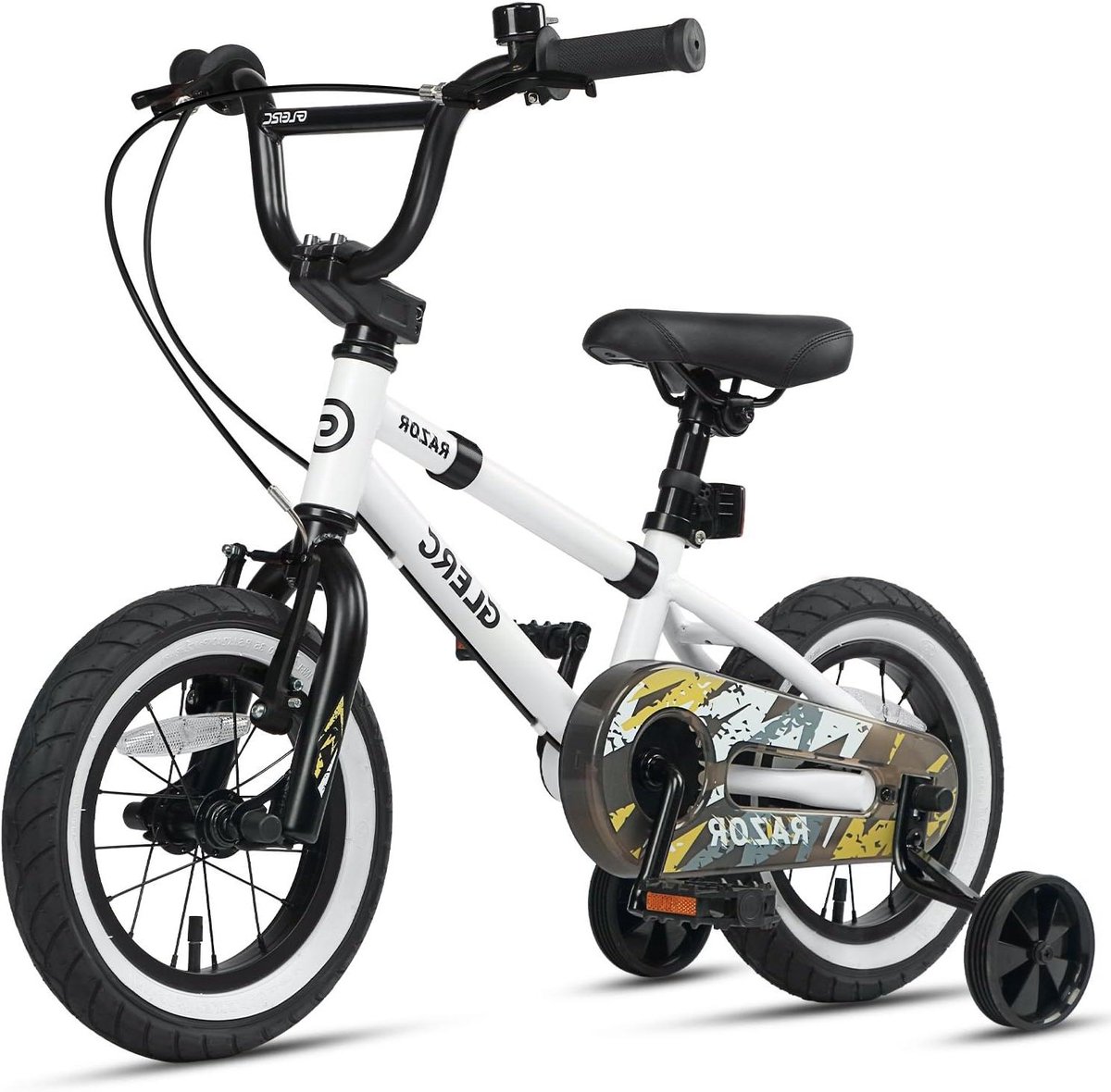 Kinderfiets BMX-stijl - Jongensfiets Freestyler - Leren Fietsen - Dubbel Remsysteem - 14 inch - Wit