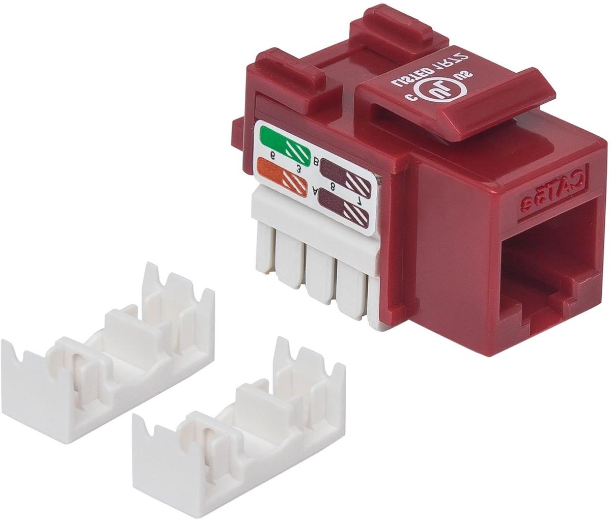 Keystone Jack - Netwerk Connector - Netwerk Installatie - UTP CAT5e Compatibel - Standaard Formaat - Rood