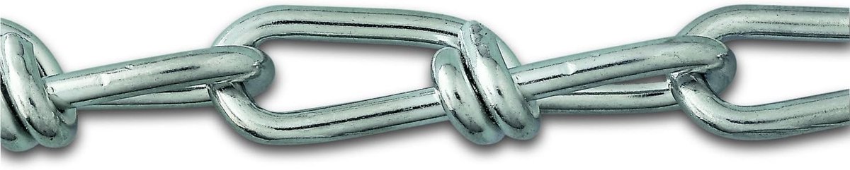 Ketting - Stalen ketting Ophangketting - Ophangen en vastzetten - Niet gelast - 2 mm x 25 m - Grijs