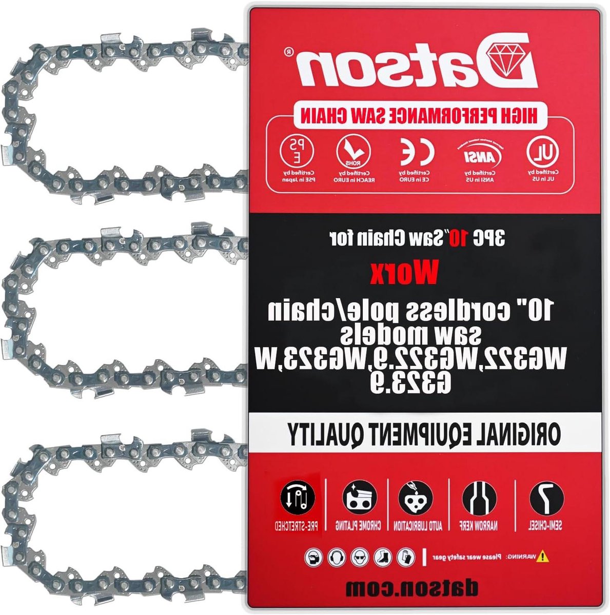 Kettingzaag Ketting - Vervangketting Zaagblad - Takken Zagen - Gehard Duits Staal - 10 inch - Zilver