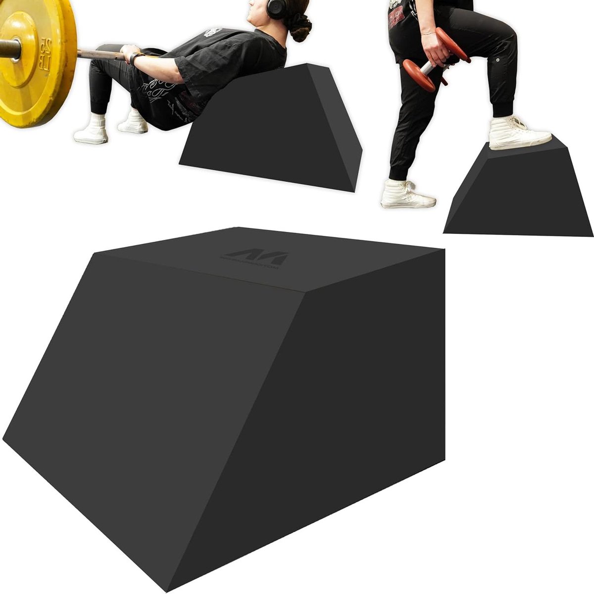 Hip Thrust Bank - Heupbank Krachttraining - Billen Trainen - Antislip Bodem - 61 x 51 x 36 cm - Zwart