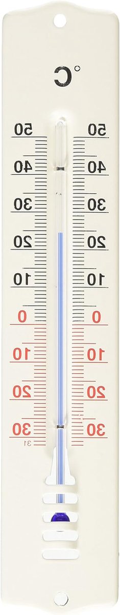 Analoge Binnen- en Buitenthermometer van Gepoedercoat Metaal