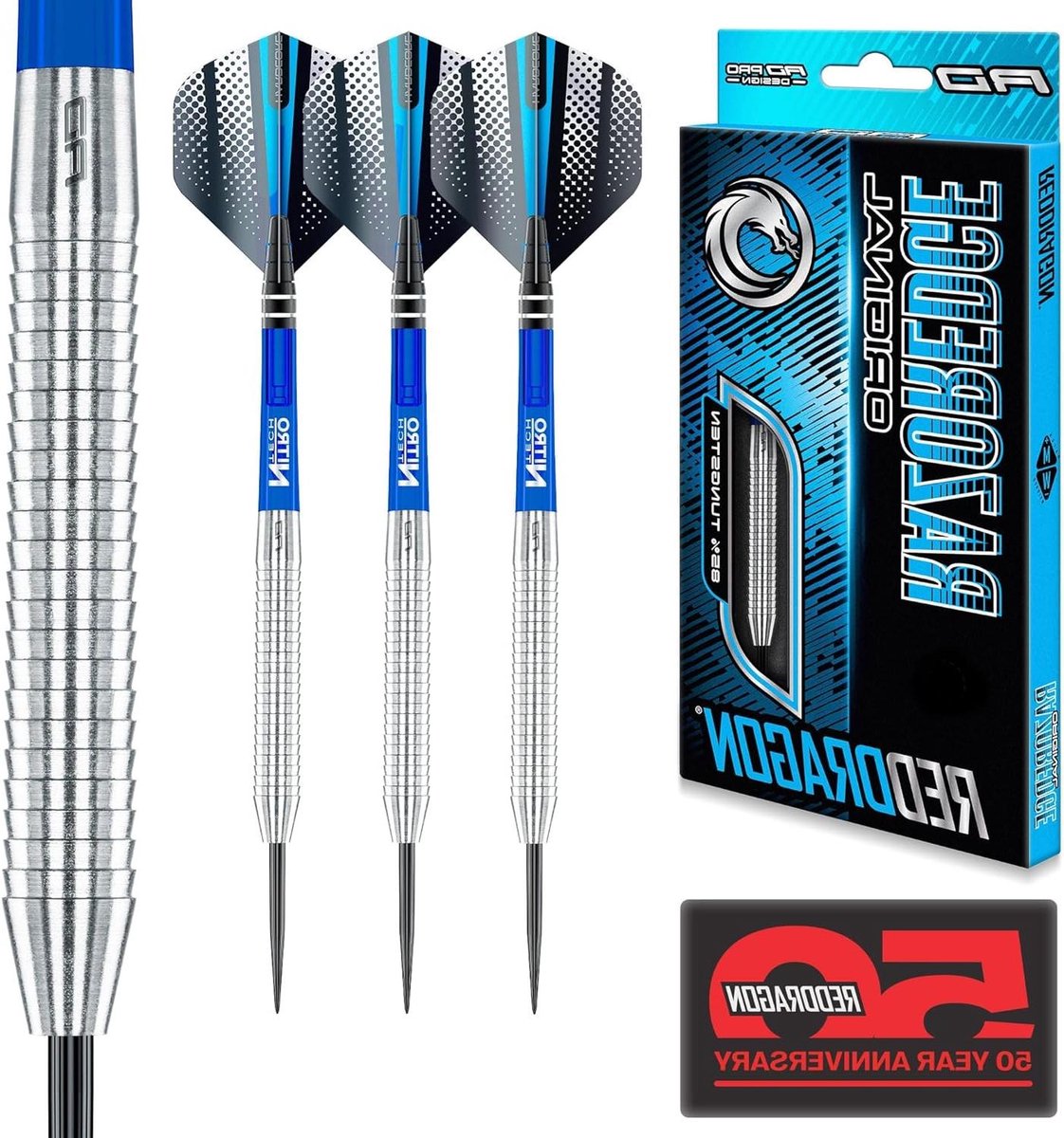 Tungsten Dartpijlen - Professionele Darts - Precisie Werpen - Razoredge Grip - 30 gram - Zilver