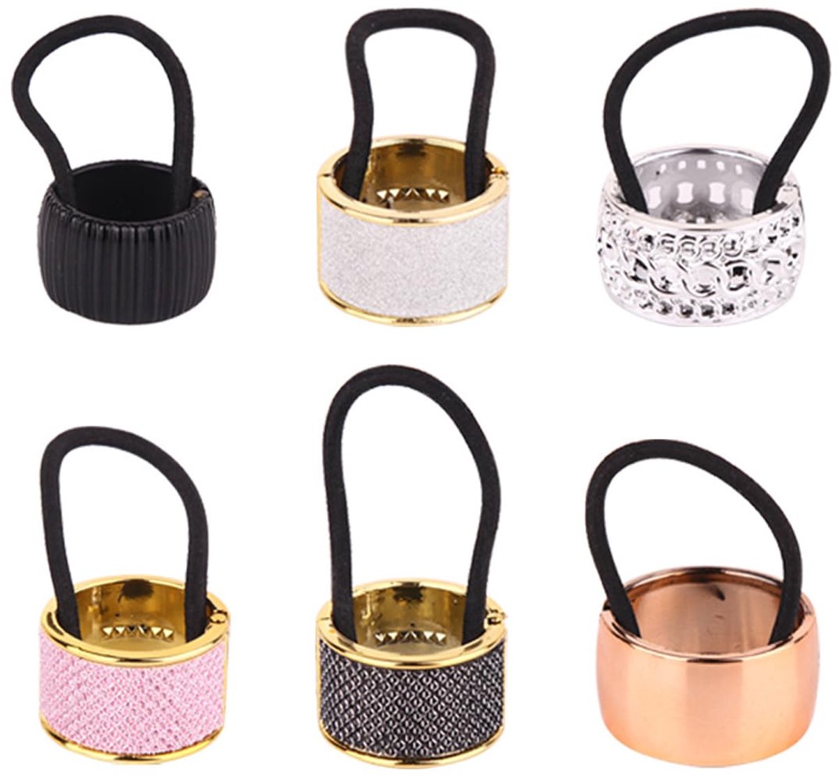 Haarelastiekjes met strasssteentjes en glitter – Plastic haarelastiekjes, elastische haarbanden – Geschikt voor vrouwen en meisjes
