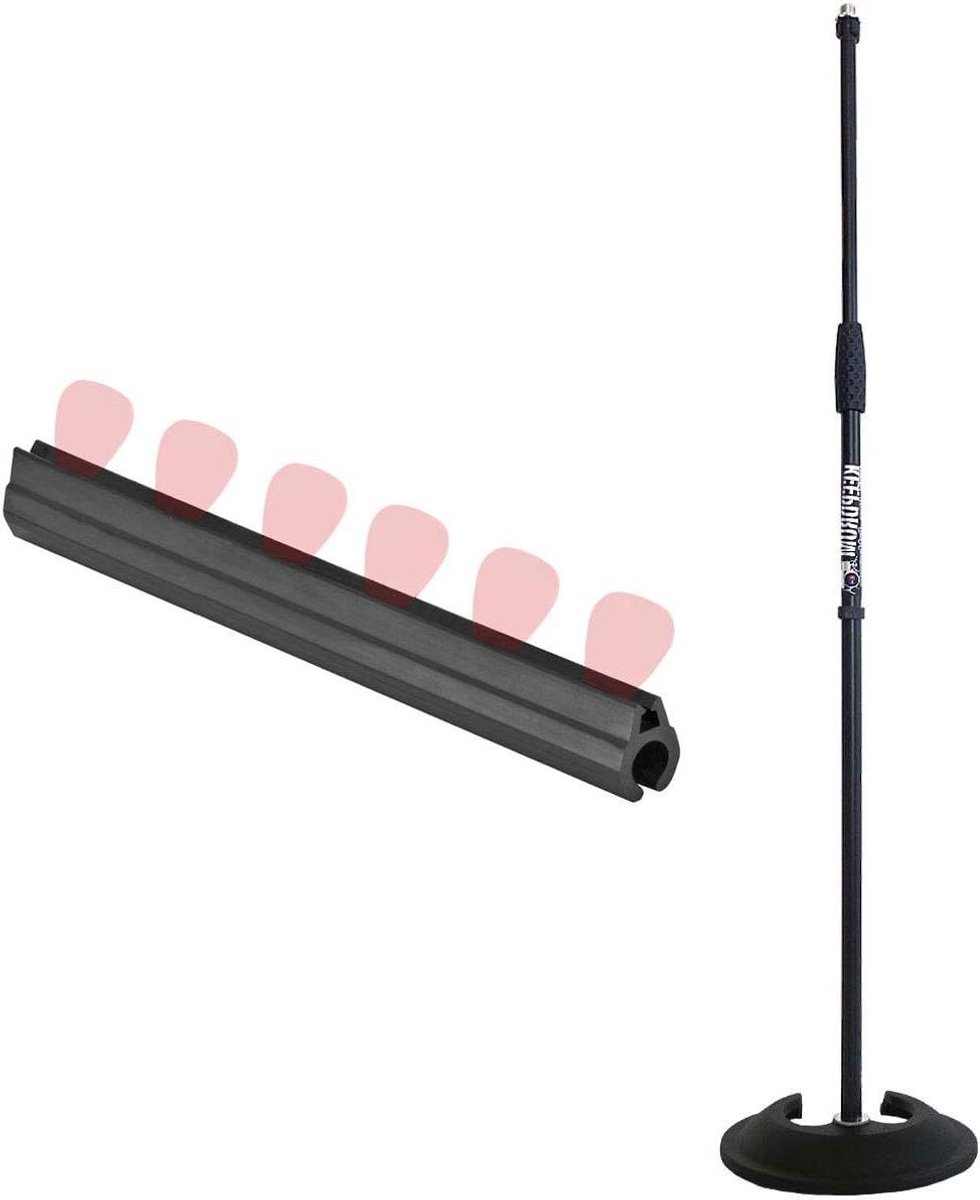 Microfoonstandaard Recht - Zware Sokkel Stand - Zingen Spreken - Stapelbare Constructie - 89-158 cm - Zwart