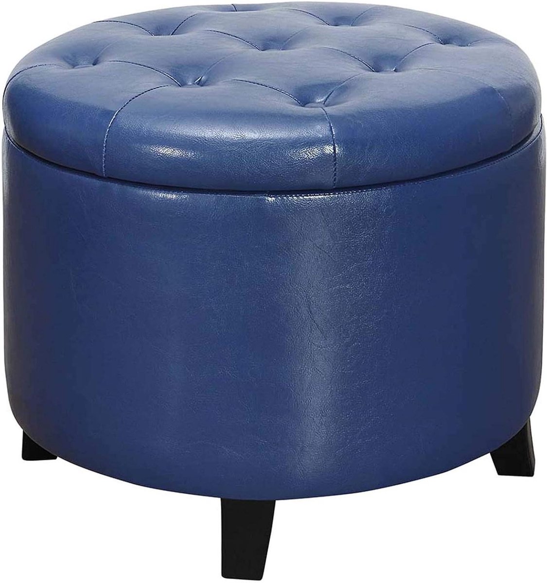 Ronde Ottomaanse Poef - Voetenbankje Opbergruimte - Woonkamer Decoratie - Afneembaar Deksel - 50 x 50 x 43 cm