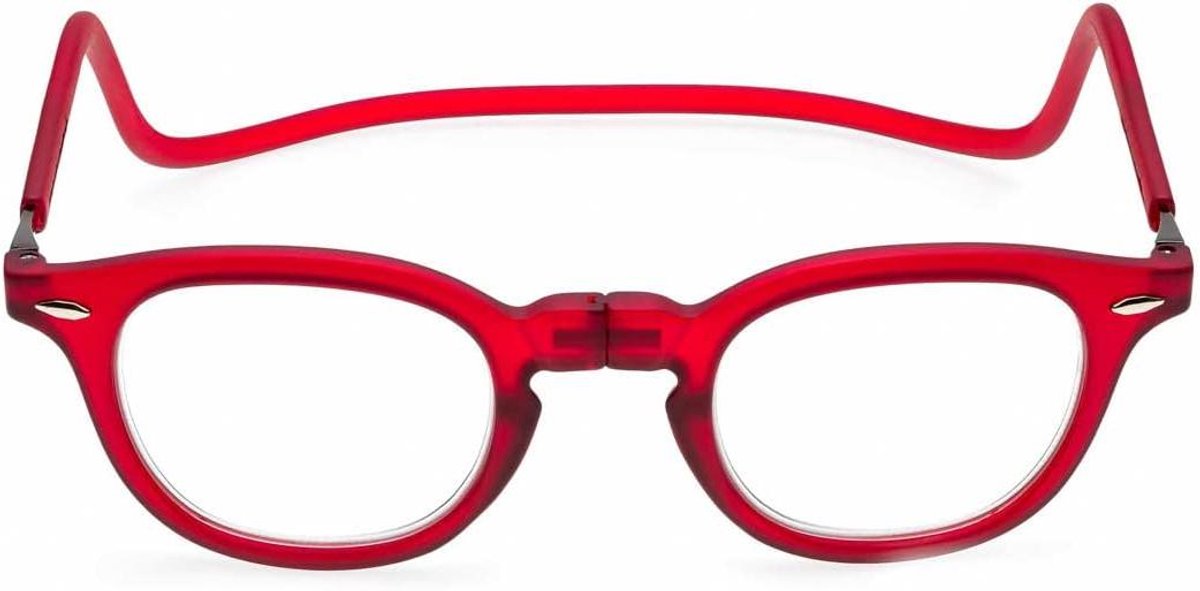 Leesbril met Magneet - Halsbril Opvouwbaar - Lezen Onderweg - Flexibel Lichtgewicht - +2.00 - Rood