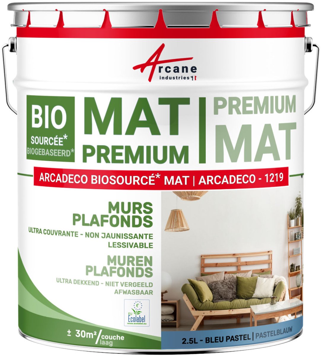 Matte muur- en plafondverf: ARCADECO - 1219