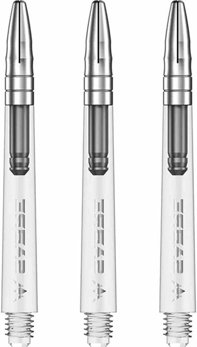 Dart Assen - Shafts Vluchten - Darts Spelen - Polycarbonaat met Aluminium - 36mm - Helder/Zilver