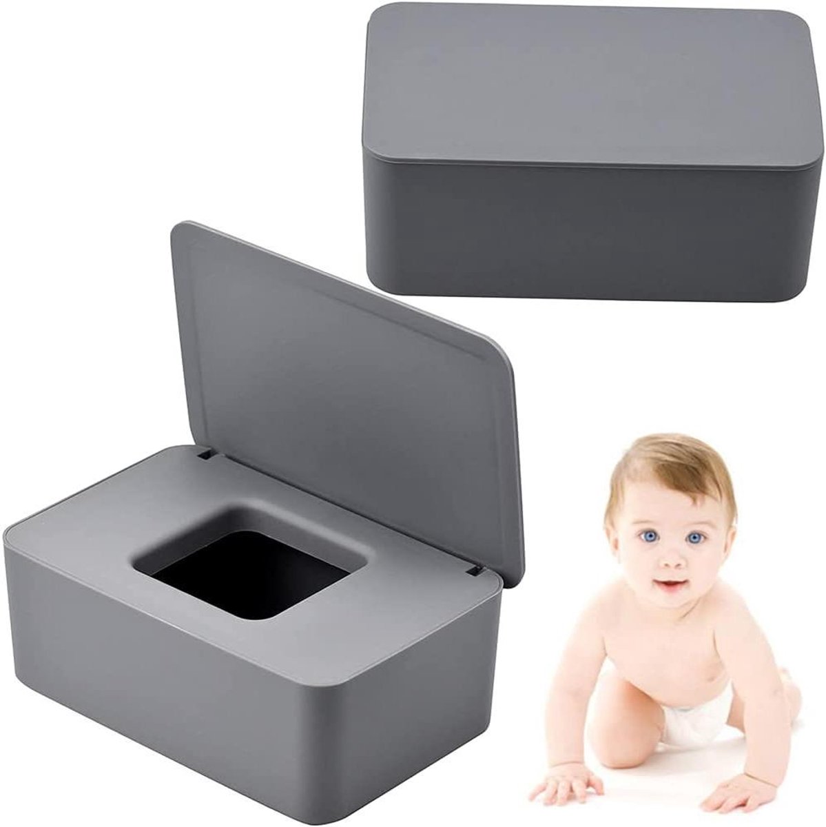Vochtige Doekjes Dispenser - Servettenbox Doos - Hygiënisch Opbergen - Goed Verzegeld Deksel - 187 x 123 x 7 cm