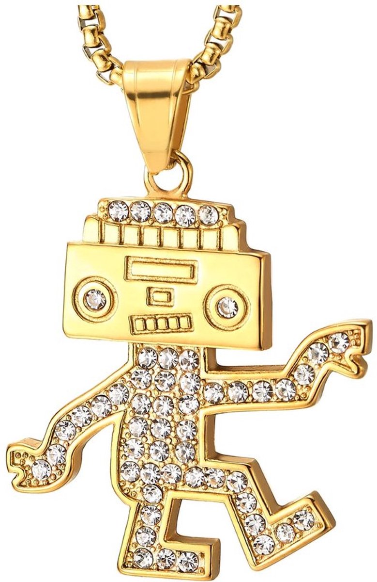 Golden crown - Iced Out Muziek Cassette Player - Dansende Robot