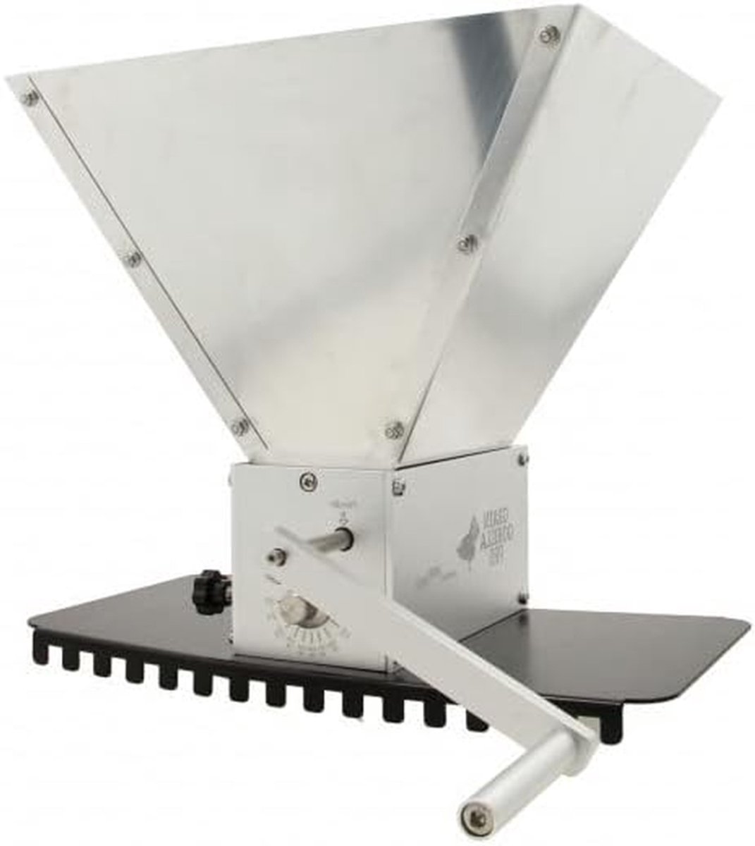 Moutmolen met 3 rollen - Graanmolen Brouwen - Bier Brouwen - Verstelbare Rolafstand - 8 Liter Trechter - Zwart