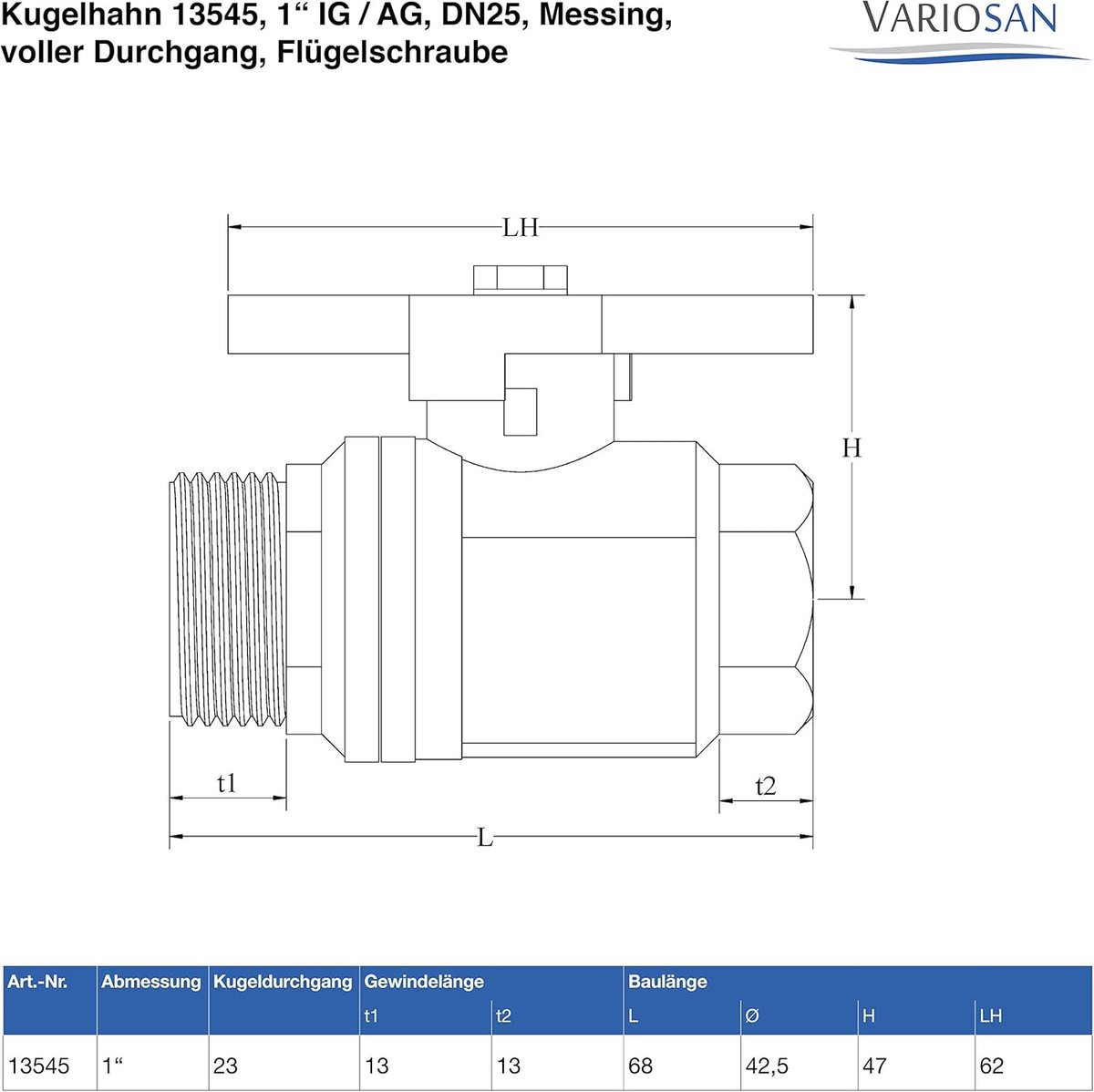 Kogelkraan Messing - Afsluitkraan Leiding - Waterleiding Afsluiten - Volledige Doorgang - 1 inch DN25 - Rood