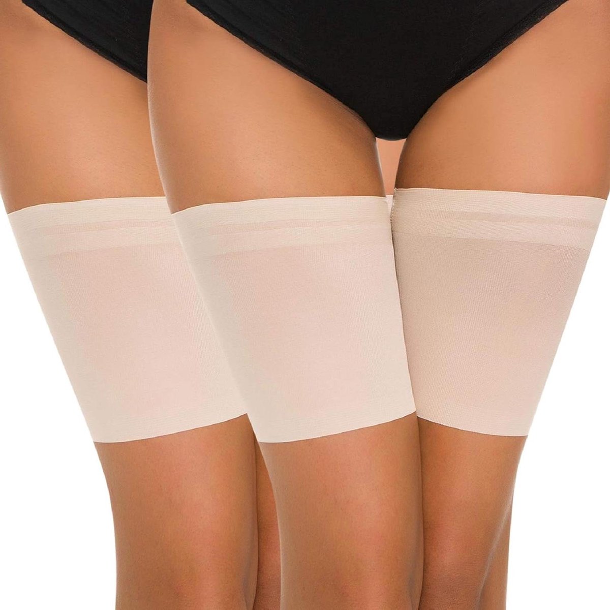 Elastische Dijbeenbanden - Kousenband Dijbeen - Voorkomt Schuren - Antislip Ontwerp - One Size - Zwart