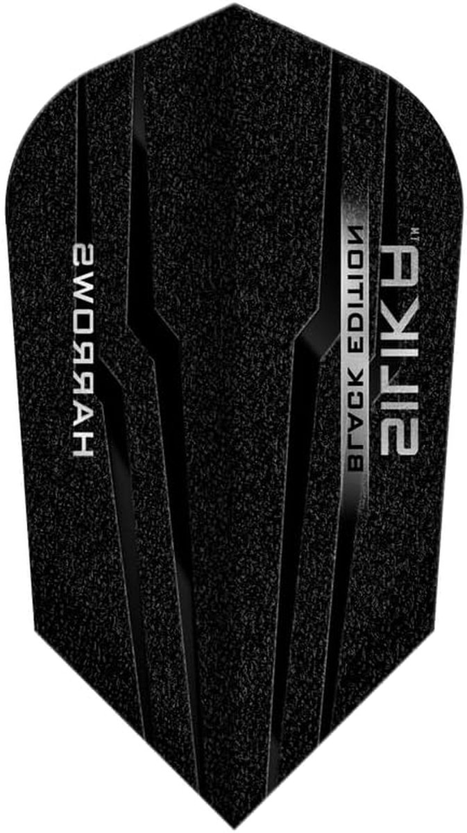 Dart Flights - Vliegjes - Darten Spelen - Slim Tough Crystalline - 11 x 7 x 1 cm - Zwart
