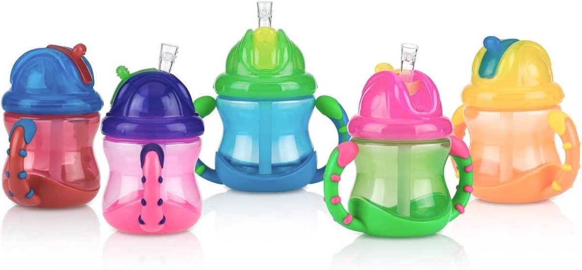 Baby Drinkbeker - Tuitbeker Kinderen - Zelfstandig Drinken Leren - Anti-lek Systeem - 240 ml - Rood
