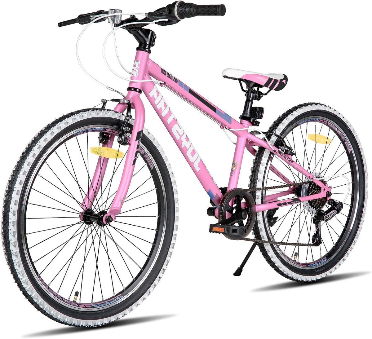 Kinderfiets - Jongens Meisjesfiets - Buiten Fietsen - Voor en achter V-brakes - 24 Inch - Roze
