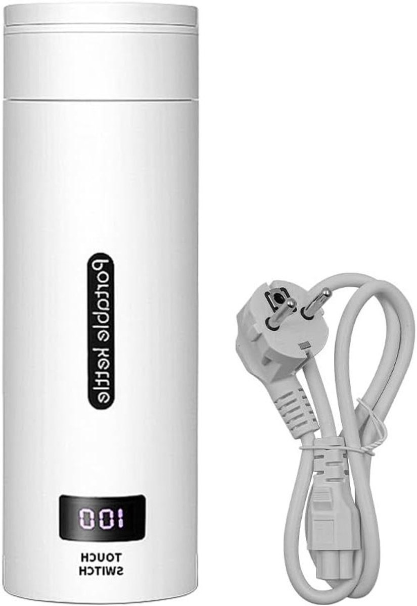 Reiskoker - Waterkoker - Onderweg - Temperatuurdisplay - 500 ml - Wit