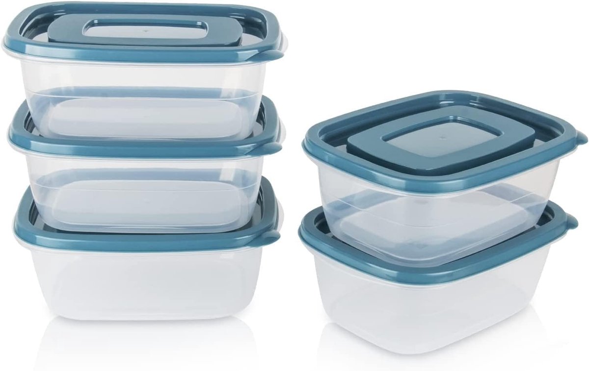 Rechthoek Plastic Portie Box Sets met deksels.Voedsel Opbergdoos,Container Set,Voedsel Opslag,Voedsel Containers,Graan Containers,Gebruik voor School,Werk en Reizen,1,06 liter (1000ML) per Doos,