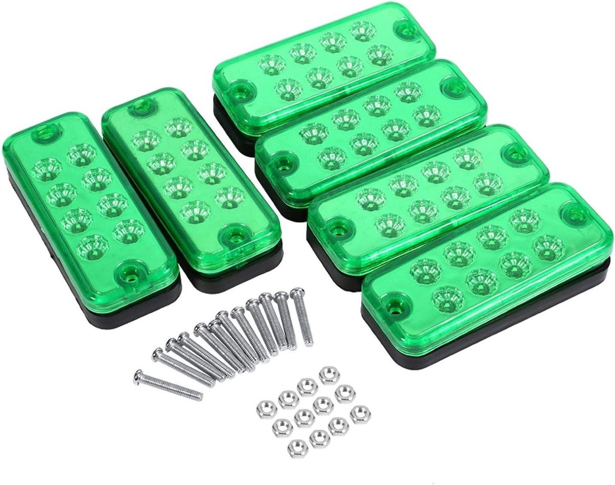 Marker Lichten - Indicatielampjes Voertuig - Verkeersveiligheid Verbeteren - 8 LED Per Lamp - 6 Stuks - Groen