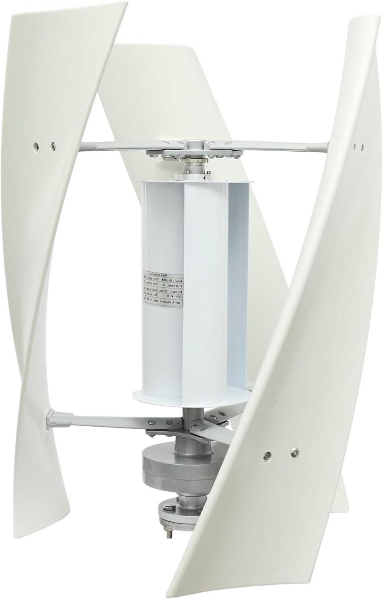 Verticale Windturbine - Energie Generator - Stroom Opwekken - Laag Geluidsniveau - 500W - Wit