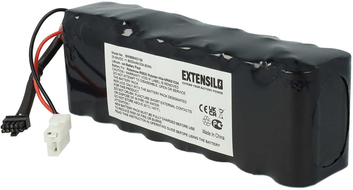 EXTENSILO-accu compatibel met Cub Cadet L.K18, 3000, LK18, L.K3000, LK3000, Lawnkeeper 3000, XR3 4000, XR3 3000 grasmaaiers (8000mAh 25,6V LiFePO4)