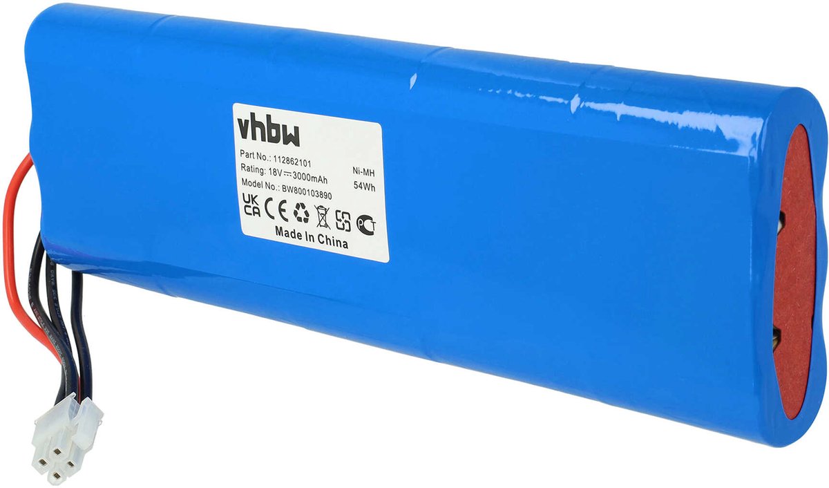 vhbw-vervangingsaccu voor Husqvarna-grasmaaiers 535120901, 112862101, 1128621-01/6, 112862101/6, 1128621-01, 1128621016, 1192119010 (3000 mAh 18V NiMH)