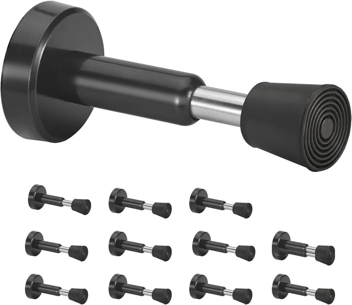 Veerdeurstoppers Set - Wandstoppers Deur - Bescherming Muren - Hydraulische Demping - 12 Stuks - Zwart