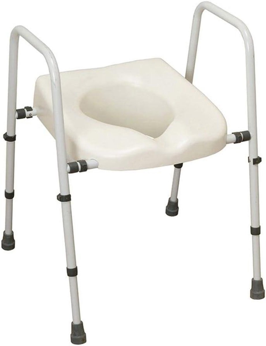 Toiletbril Frame - Zitverhoger Hulpmiddel - Ondersteuning Zitten - Breedte Verstelbaar - 40-55cm Hoogte - Wit