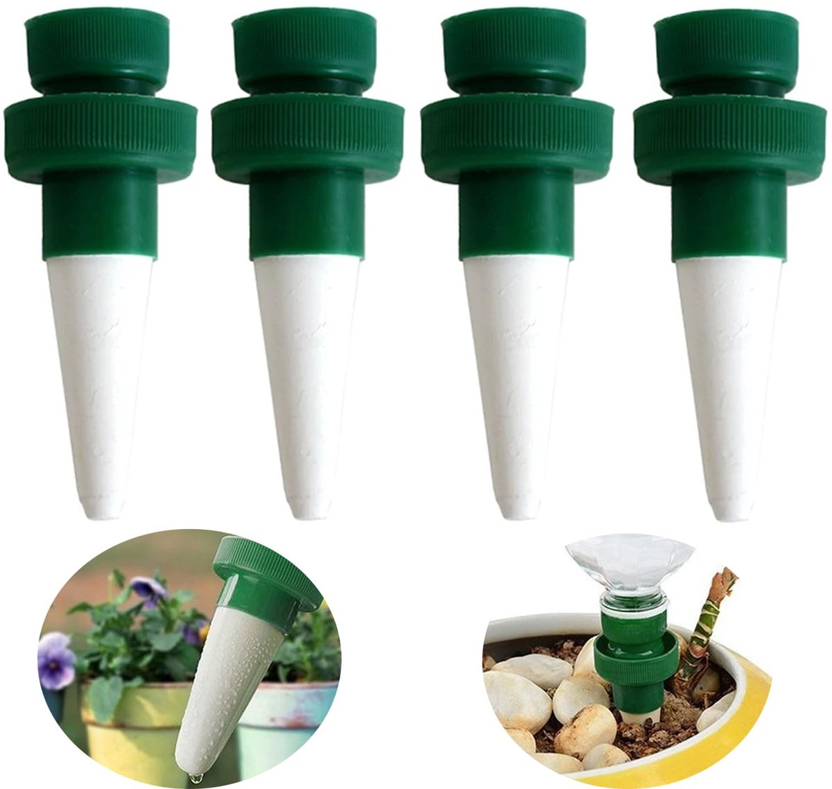 gietapparatuur, Zelfbewaterende spikes, Vakantie Plant Watering Dripper, 4 Pack Automatisch Druppelsysteem Irrigatie Apparatuur Tool, voor binnen en buitenshuis