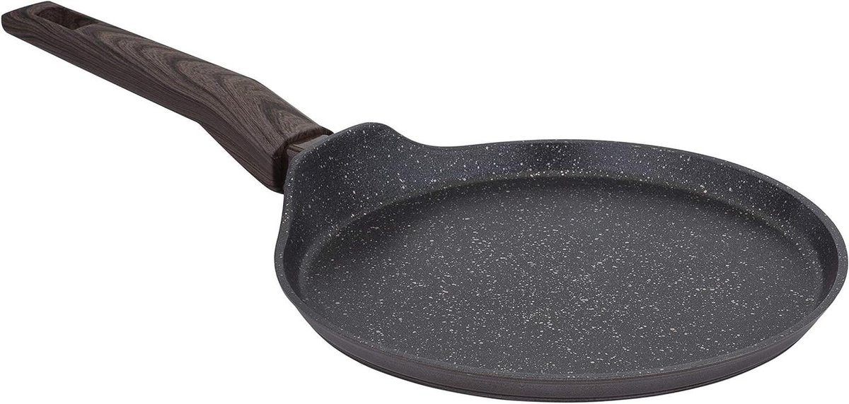 Pannenkoekenpan Spiegelei pan Ontbijt maken Marmeren antiaanbaklaag 24 cm Zwart