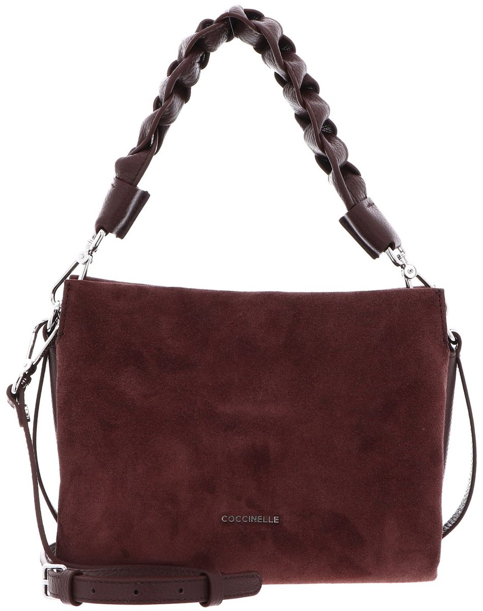 COCCINELLE Leren handtas schoudertas Boheme Handbag Suede Grainy Leather Berry / Berry donkerpaars