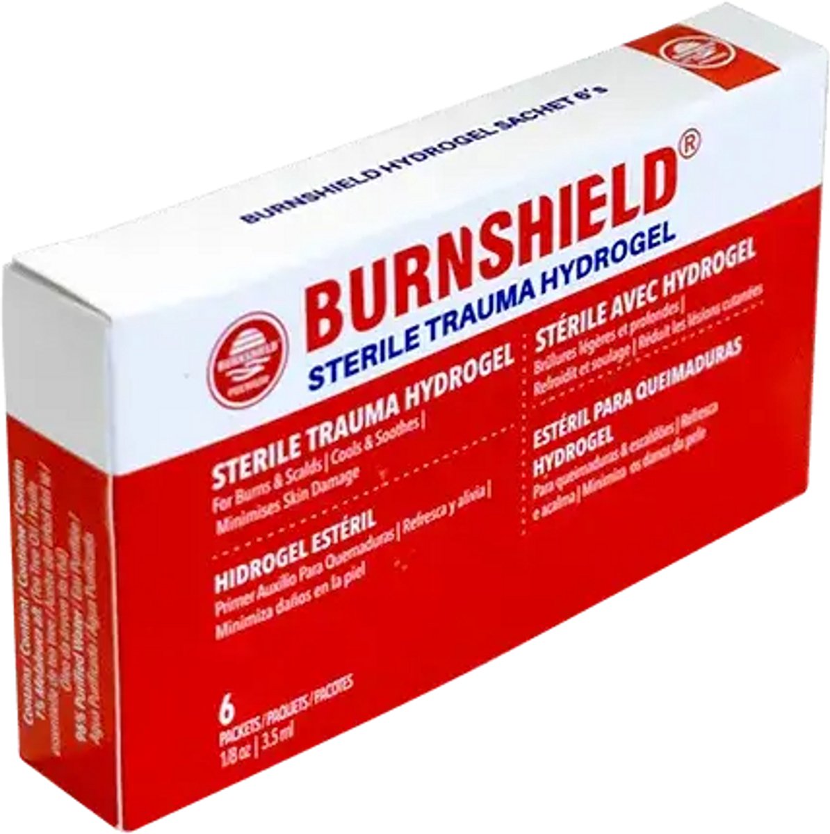 Burnshield Hydrogel 3.5ml (1/8 Oz) 6 zakjes a 3,5 ml. in doosje - brandwondengel - verkoelende gel