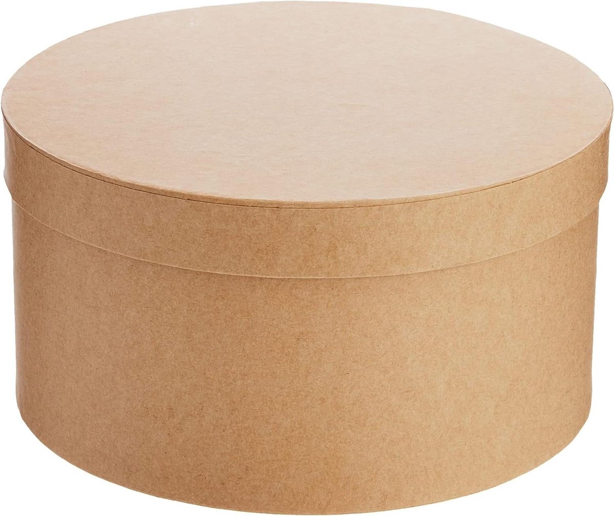 Ronde kartonnen doos - Hobbydoos Ambachtelijke doos - Knutselen en decoreren - FSC gecertificeerd - 80x45 mm - Natuur