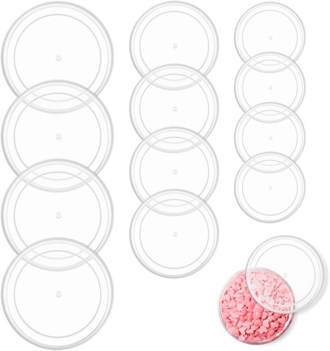 SVG commerce 12 stuks blikdeksels, deksel voor blikjes, kattenvoer, conservenblikjes, deksel in 3 maten, 200 g/500 g/800 g, blikdeksel, hondenvoer, stofdicht voor katten, hondenvoerdozen,