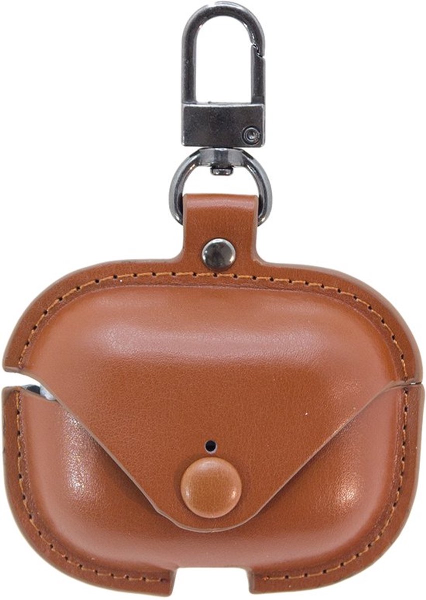 Premium Hoesje Geschikt Voor Airpods Pro Case Bruin Oplaadcase Leer